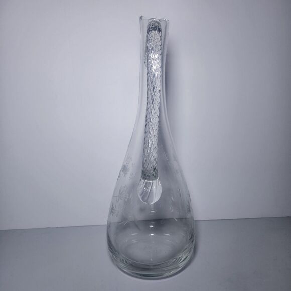 ELEGANT Vintage 17" wine DECANTER Etched glass with Stopper - Picture 4 of 6